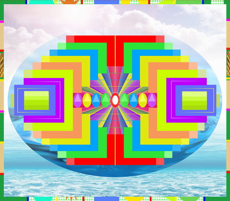 Colorful Geometric Pattern — Blue, Calm