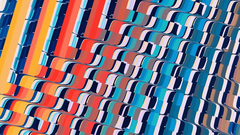 Colorful Geometric Pattern — Blue, Dynamic, Abstract