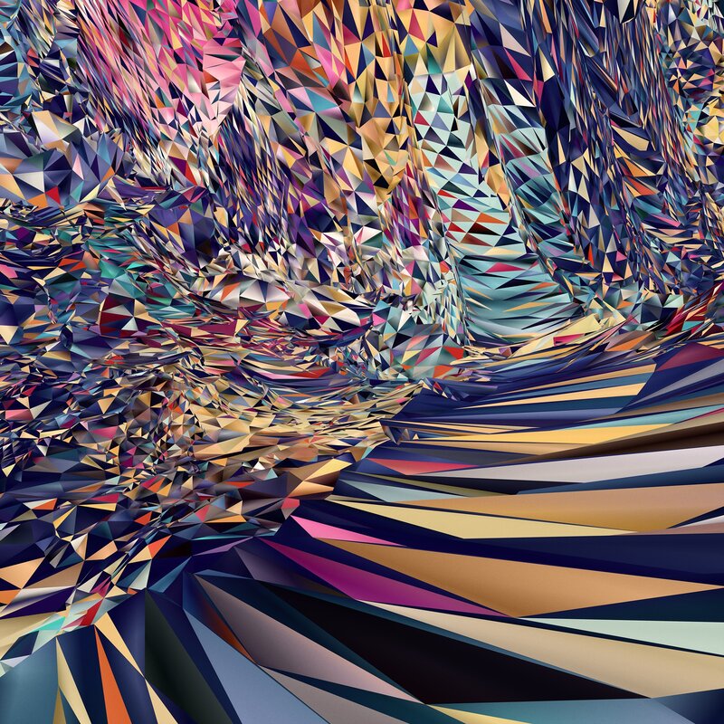 Colorful Geometric Pattern — Blue, Dynamic