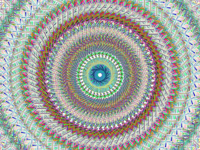 Colorful Geometric Pattern — Blue, Hypnotic, Abstract, Circles