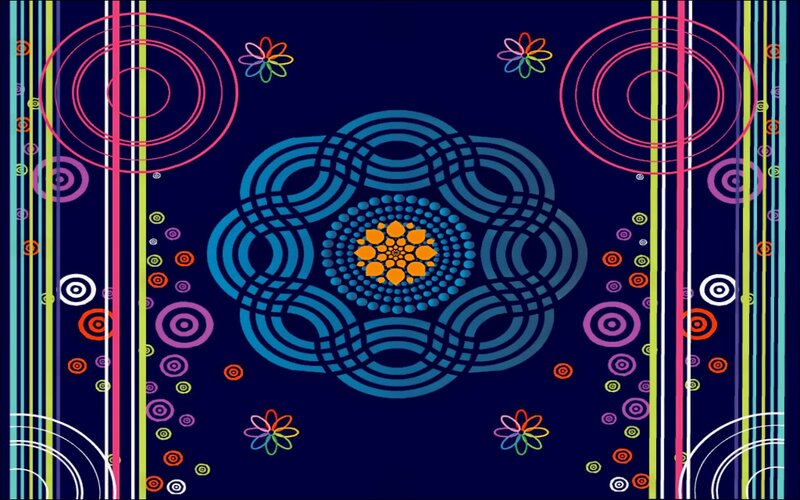 Colorful Geometric Pattern — Blue, Vibrant, Abstract, Circles