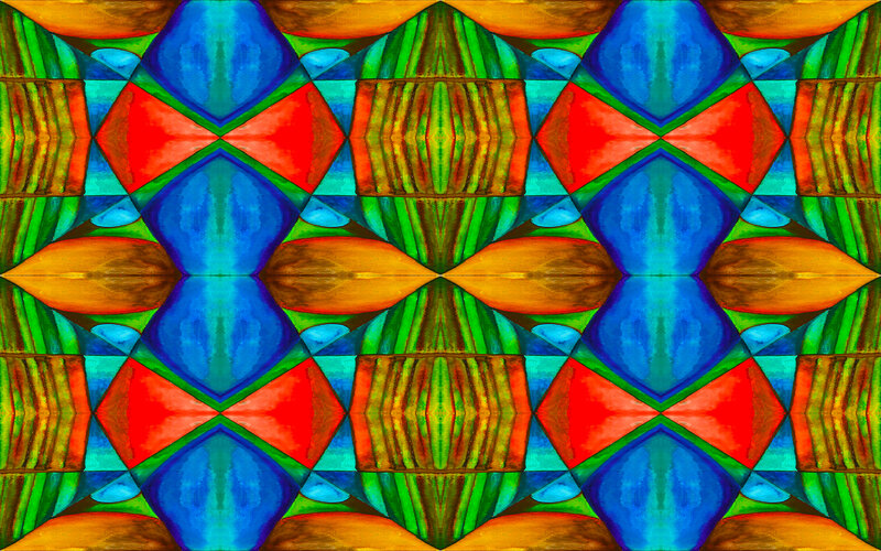 Colorful Geometric Pattern — Blue, Vibrant, Abstract, Diamonds