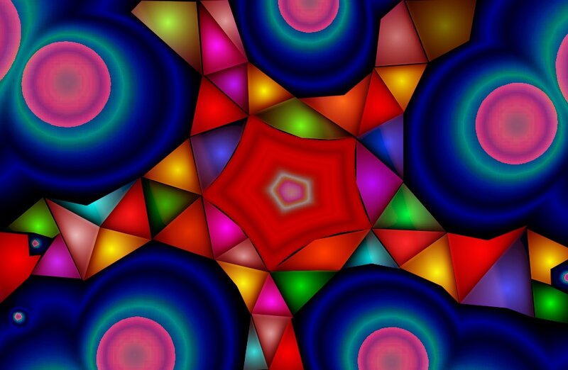 Colorful Geometric Pattern — Blue, Vibrant, Abstract
