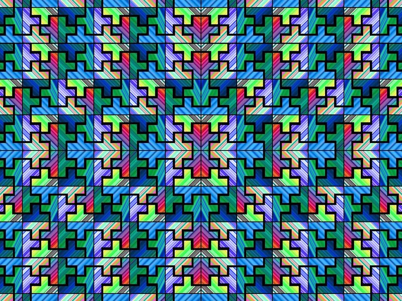 Colorful Geometric Pattern — Blue, Vibrant, Abstract, Tiles