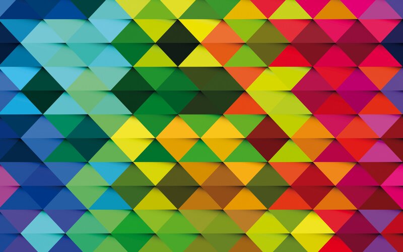 Colorful Geometric Pattern — Blue, Vibrant, Abstract, Triangles, Gradient