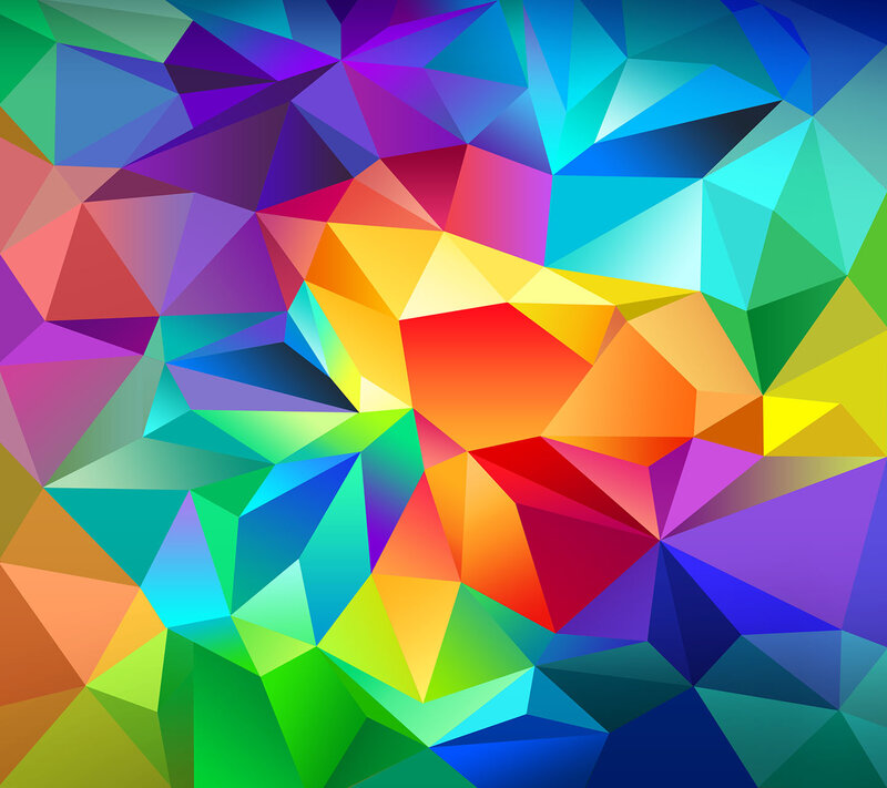 Colorful Geometric Pattern — Blue, Vibrant, Abstract, Triangles
