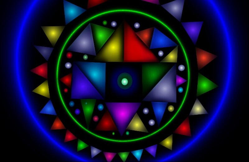Colorful Geometric Pattern — Blue, Vibrant, Digital Art