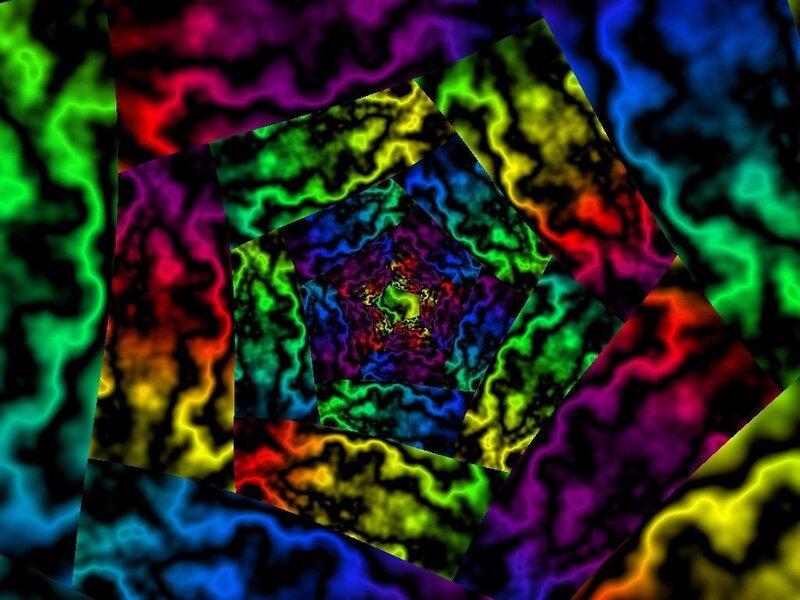 Colorful Geometric Pattern — Green, Hypnotic, Abstract, Lightning
