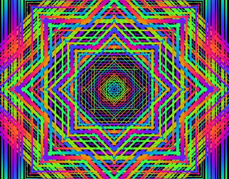 Colorful Geometric Pattern — Green, Hypnotic, Abstract, Lines, Shapes