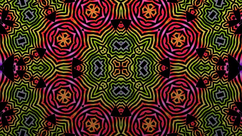 Colorful Geometric Pattern — Green, Hypnotic, Abstract, Triangles, Circles