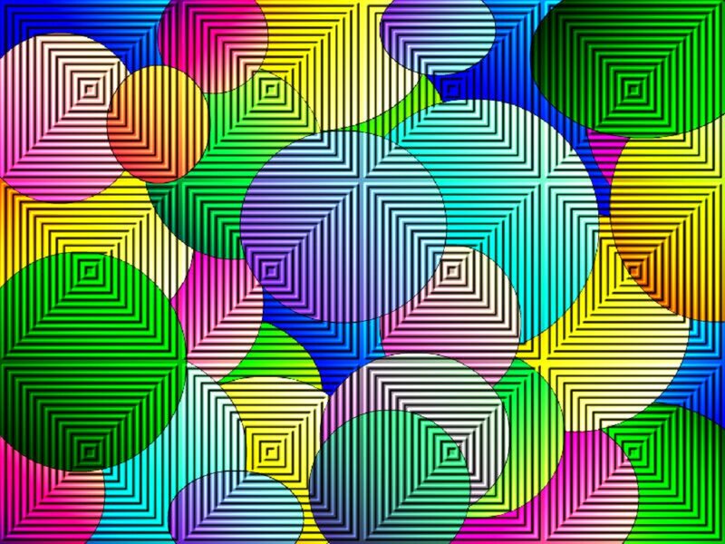 Colorful Geometric Pattern — Green, Vibrant, Abstract, Circles