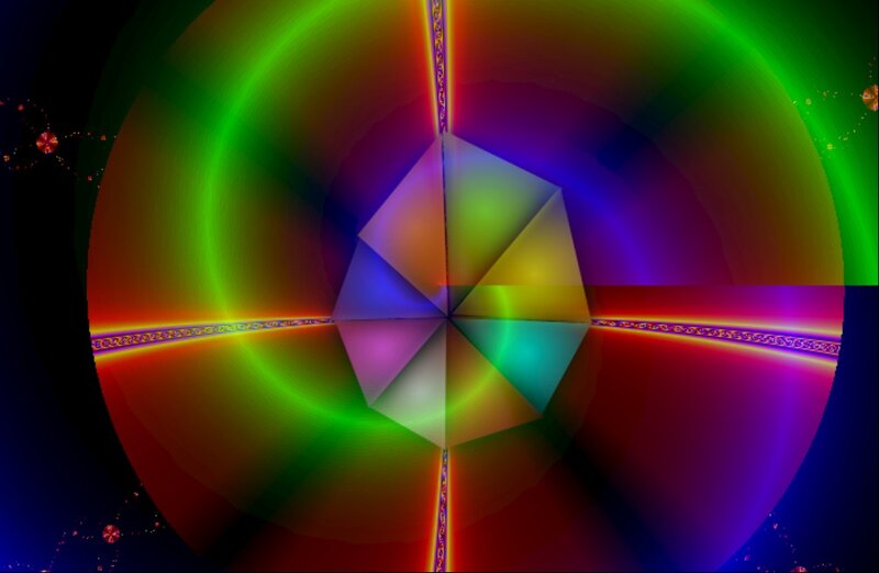 Colorful Geometric Pattern — Green, Vibrant, Abstract, Fractal