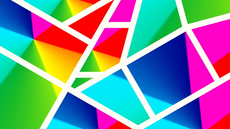 Colorful Geometric Pattern — Green, Vibrant, Abstract, Triangles, Lines