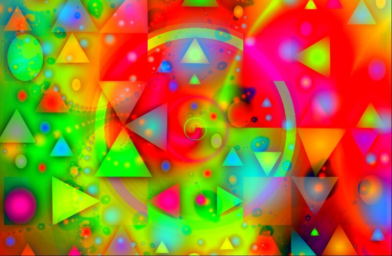 Colorful Geometric Pattern — Green, Vibrant, Abstract, Triangles