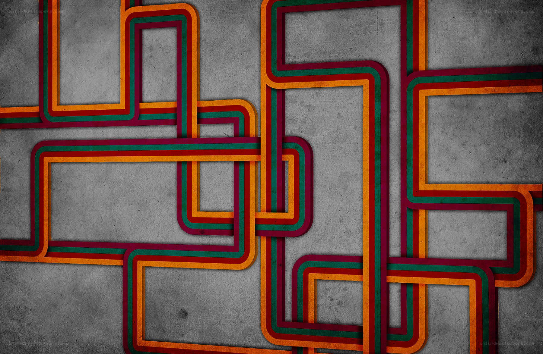 Colorful geometric pattern on concrete