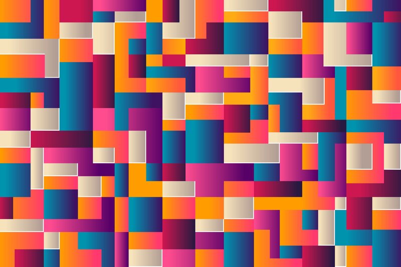 Colorful Geometric Pattern — Orange, Vibrant, Abstract