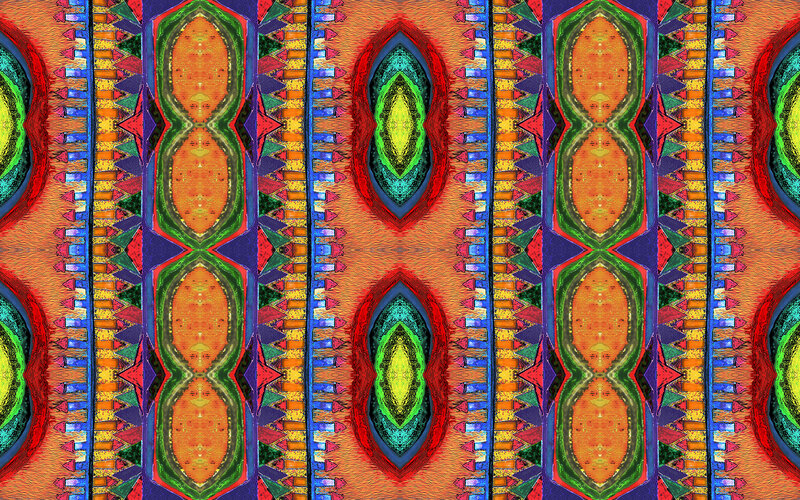 Colorful Geometric Pattern — Orange, Vibrant