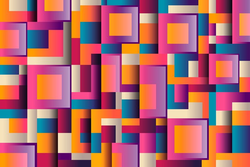 Colorful Geometric Pattern — Pink, Vibrant, Abstract, Squares, Rectangles