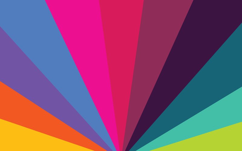 Colorful Geometric Pattern — Pink, Vibrant, Abstract, Triangles, Radiating Lines