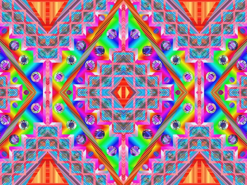 Colorful Geometric Pattern — Pink, Vibrant, Digital Art