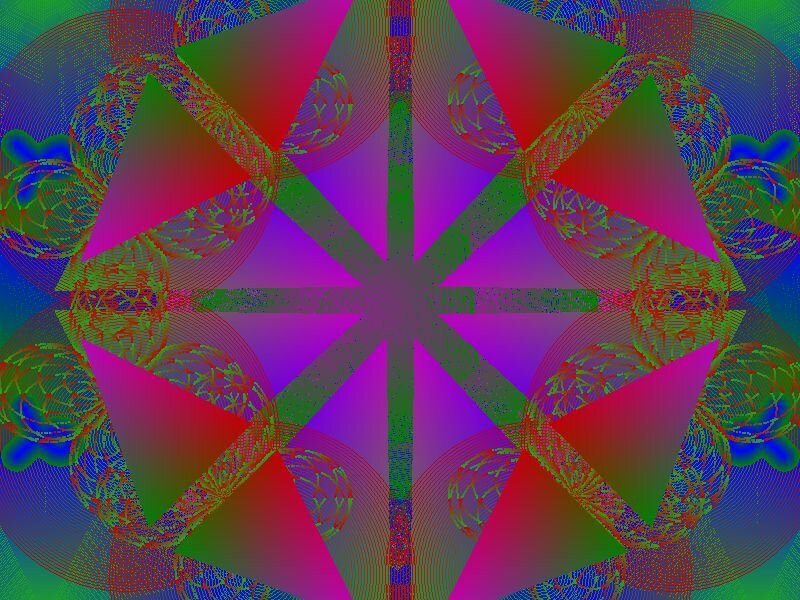 Colorful Geometric Pattern — Purple, Vibrant, Abstract, Triangles, Circles