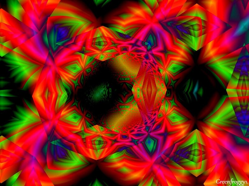 Colorful Geometric Pattern — Red, Hypnotic, Abstract