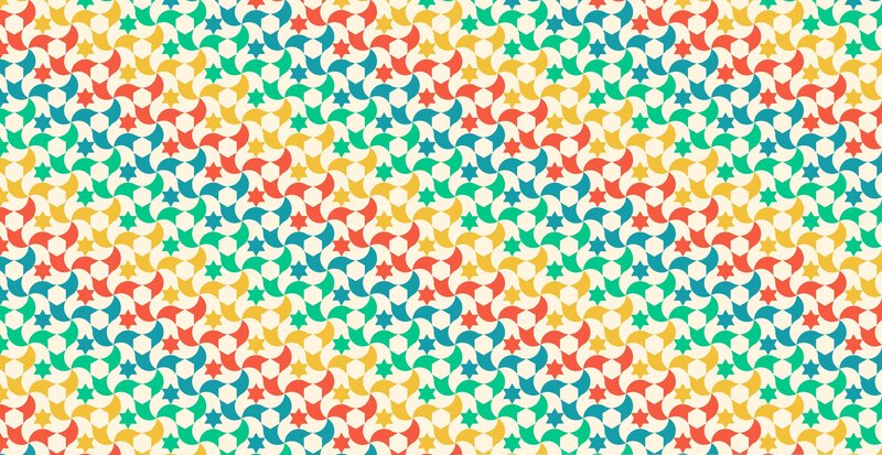 Colorful Geometric Pattern — Red, Playful