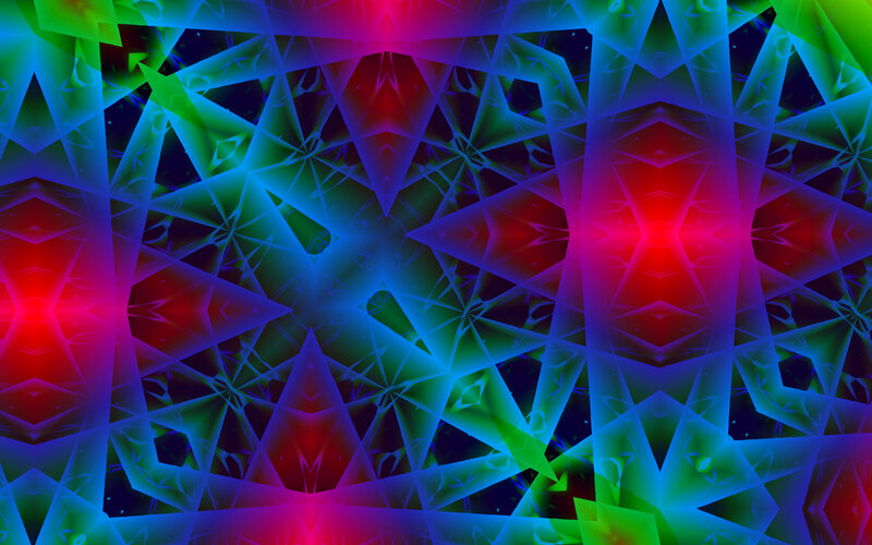 Colorful Geometric Pattern — Red, Vibrant, Abstract, Stars
