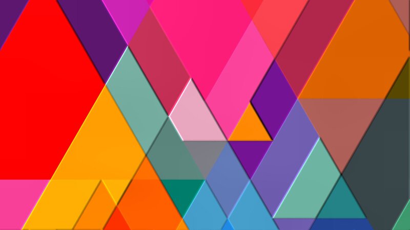 Colorful Geometric Pattern — Red, Vibrant, Abstract, Triangles, Diamonds