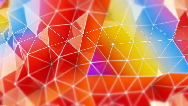 Colorful Geometric Pattern — Red, Vibrant, Abstract, Triangles, Lines