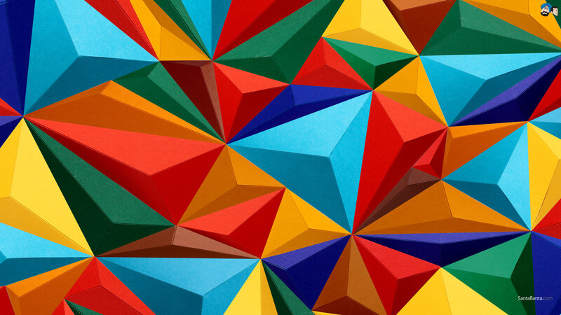 Colorful Geometric Pattern — Red, Vibrant, Abstract, Triangles
