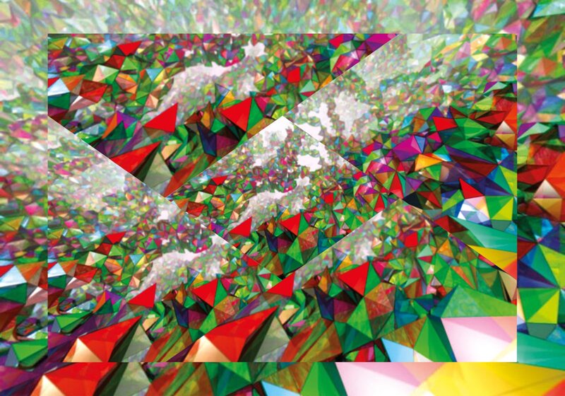 Colorful Geometric Pattern — Red, Vibrant, Digital Art