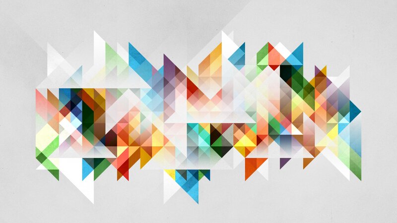 Colorful Geometric Pattern — White, Calm, Abstract, Triangles