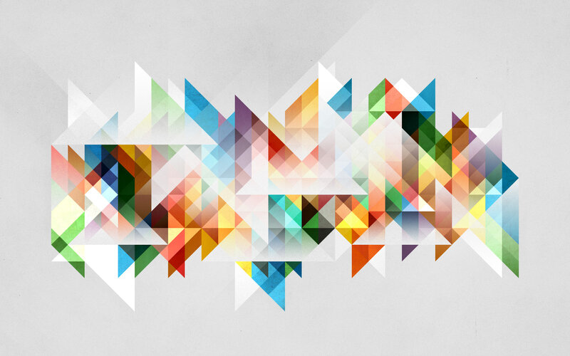 Colorful Geometric Pattern — White, Dynamic