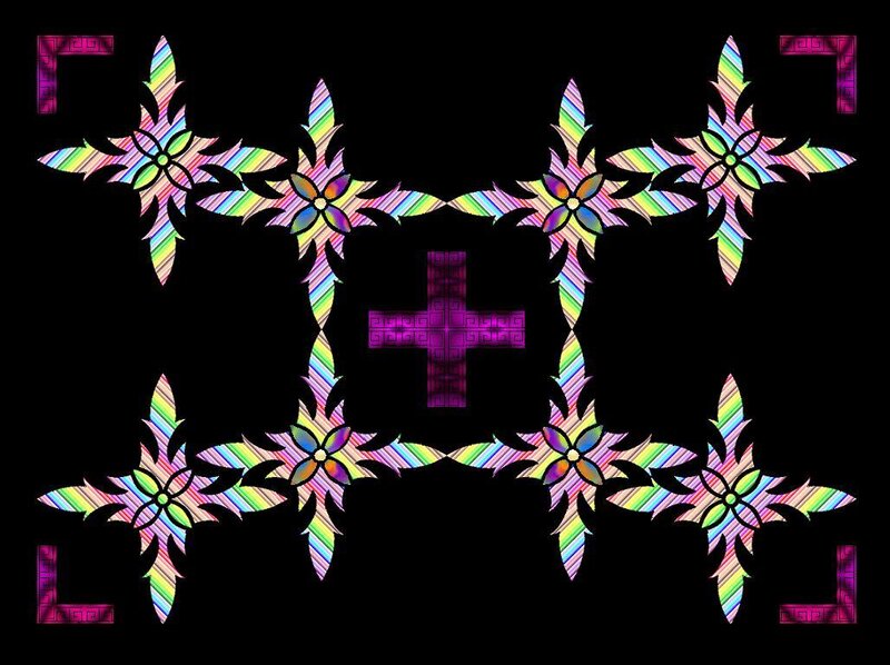 colorful geometric pattern with crosses