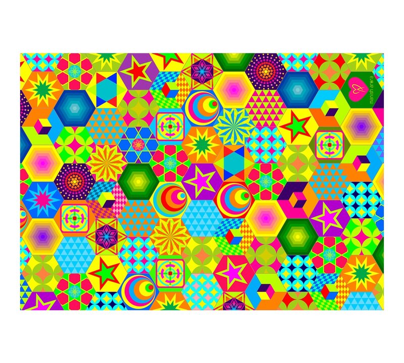 Colorful Geometric Pattern — Yellow
