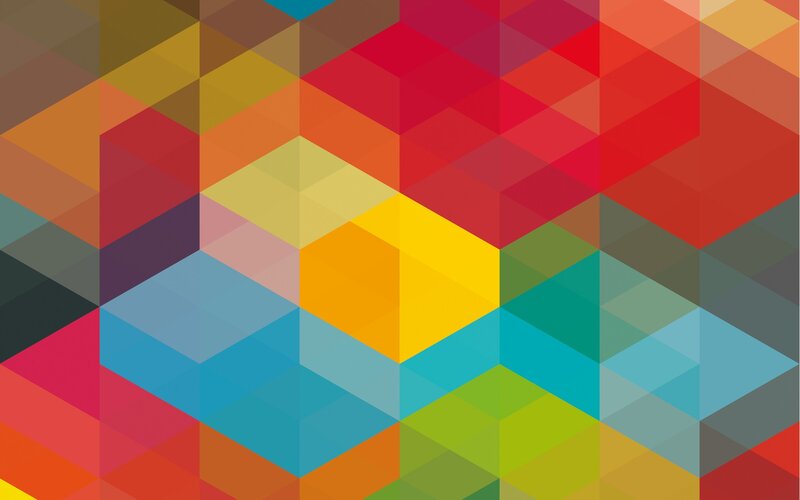 Colorful Geometric Pattern — Yellow, Vibrant, Abstract, Hexagons