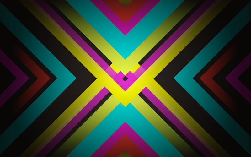 Colorful Geometric Pattern — Yellow, Vibrant, Abstract, Lines, Shapes, Center
