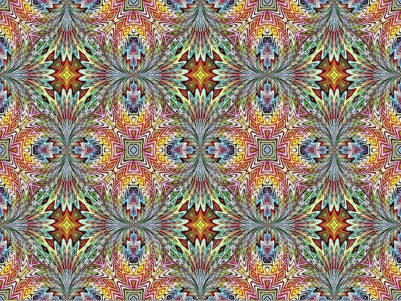 Colorful Geometric Pattern — Yellow, Vibrant, Abstract, Symmetry