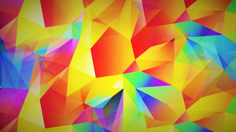 Colorful Geometric Pattern — Yellow, Vibrant, Abstract, Triangles, Polygons