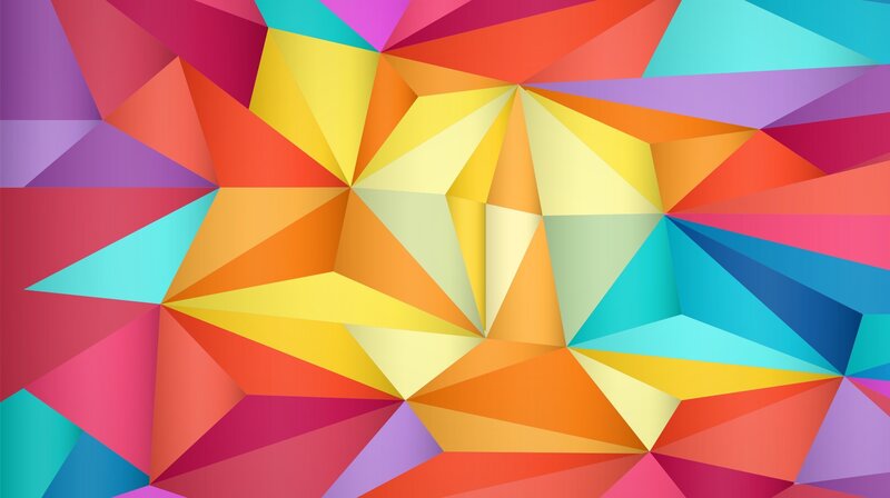 Colorful Geometric Pattern — Yellow, Vibrant, Abstract, Triangles, Shapes