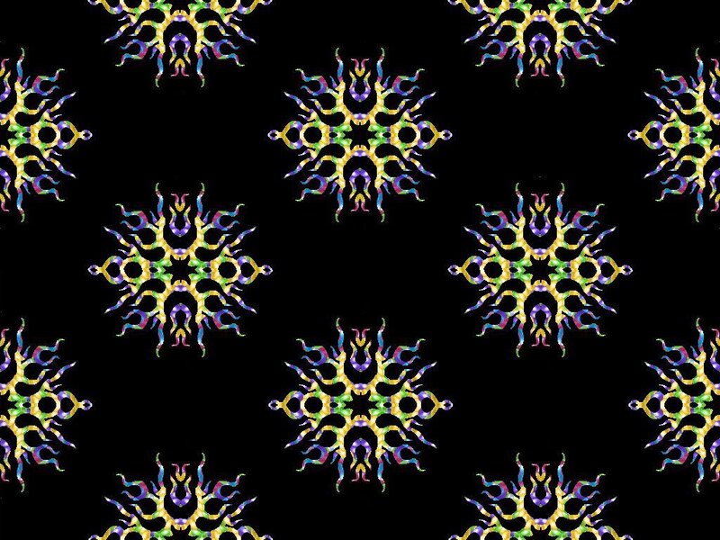Colorful Geometric Pattern — Yellow, Vibrant, Digital Art, Symmetry