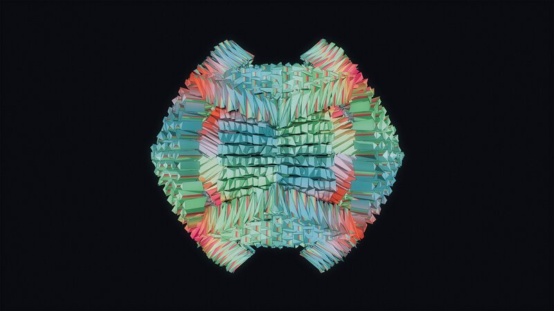 Colorful Geometric Sculpture — Green