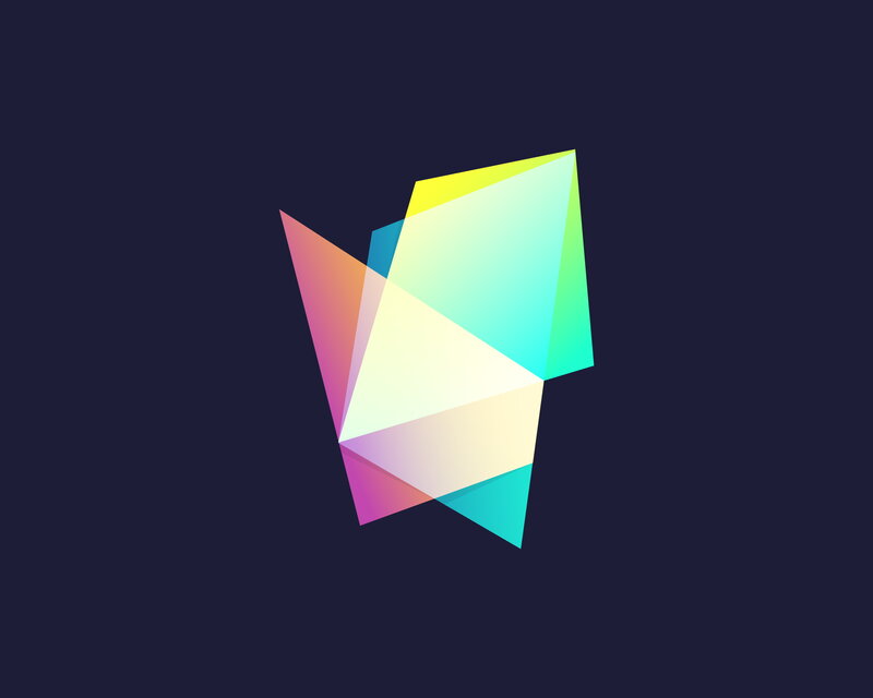 Colorful Geometric Shape — Blue, Calm, Abstract