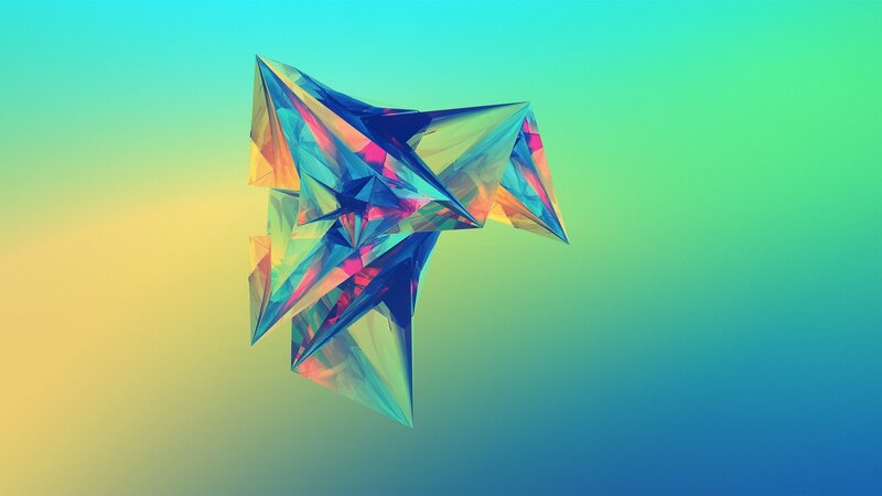 Colorful Geometric Shape — Blue, Calm
