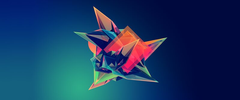 Colorful Geometric Shape — Blue, Dynamic