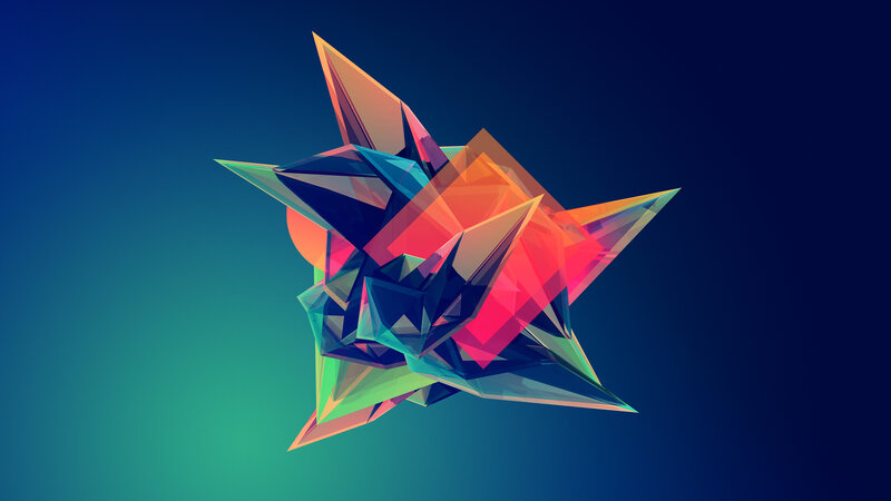 Colorful Geometric Shape — Blue