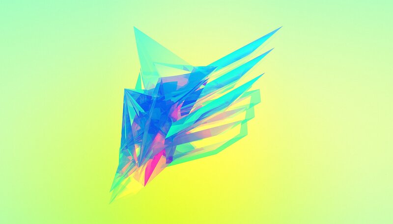 Colorful Geometric Shape — Blue, Vibrant