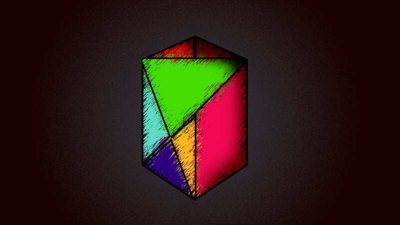 Colorful Geometric Shape — Green, Abstract