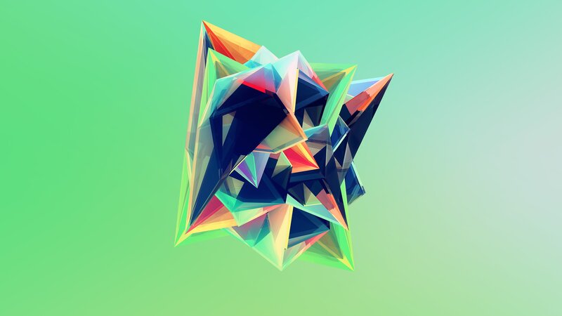 Colorful Geometric Shape — Green, Calm